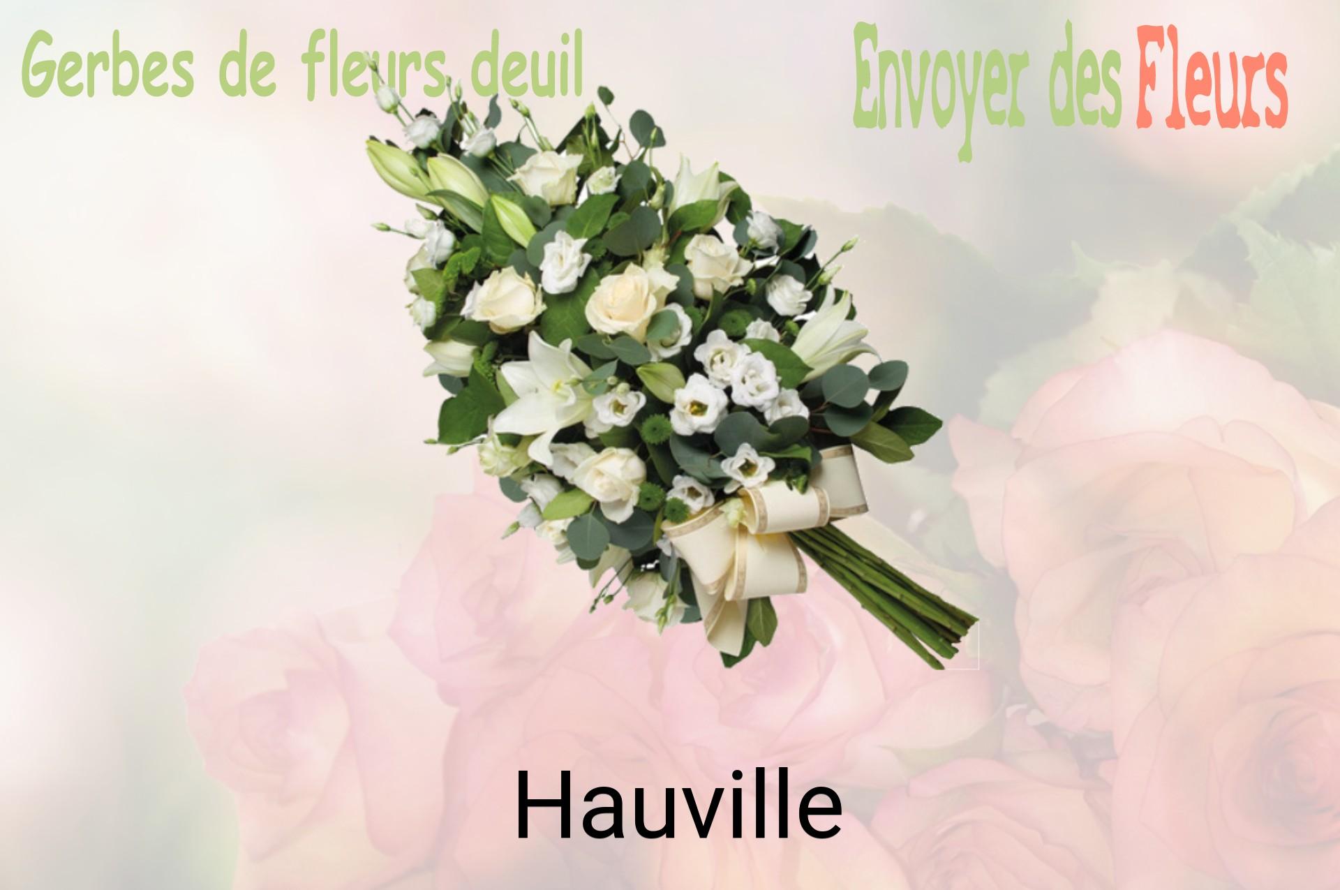 Gerbe de fleurs de deuil livrée à Hauville